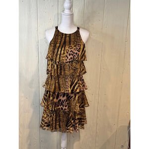 SL Fashions Leopard Snakeskin Dress, Size 6